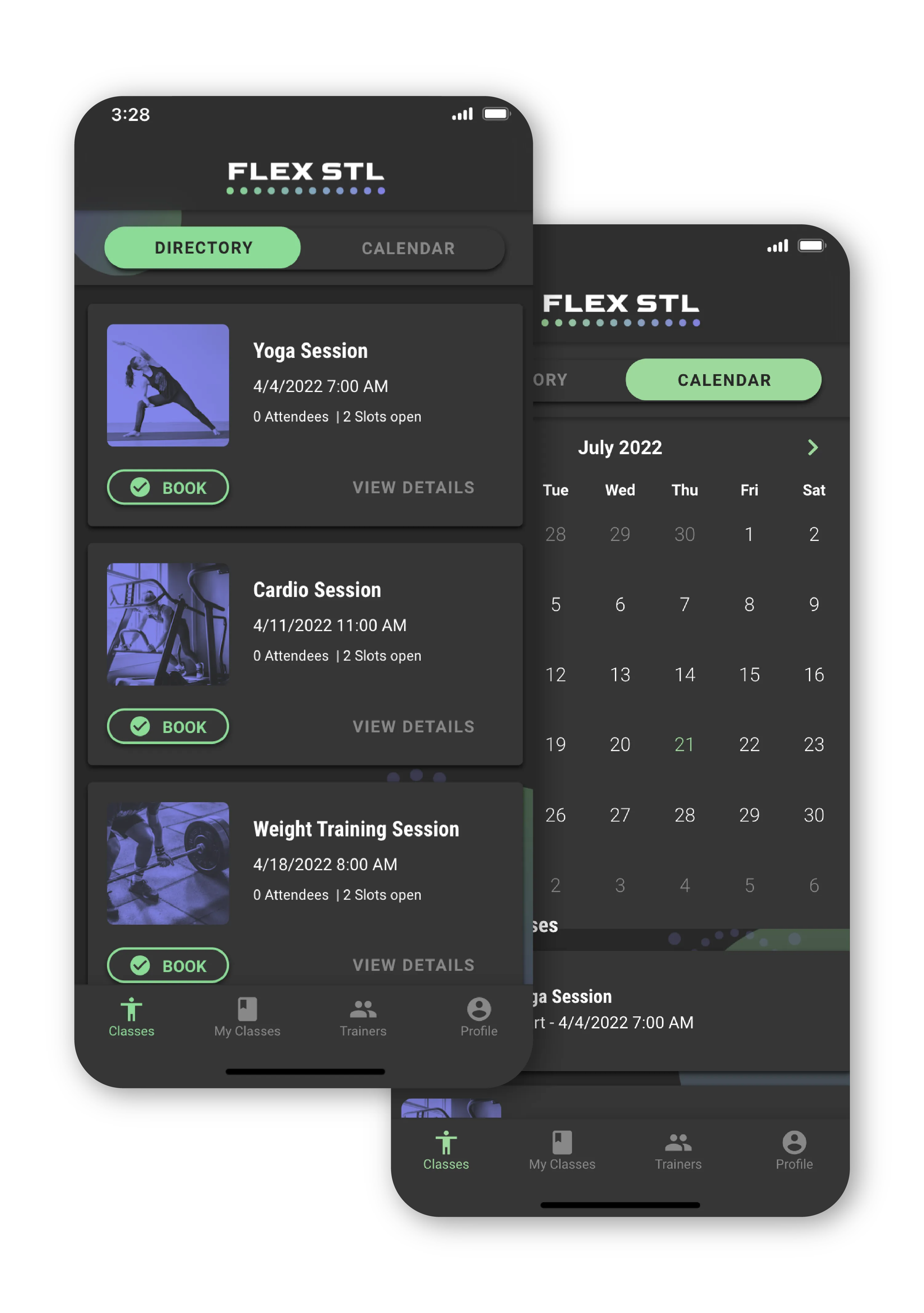 Пример фитнес-приложения, созданного с помощью Adalo