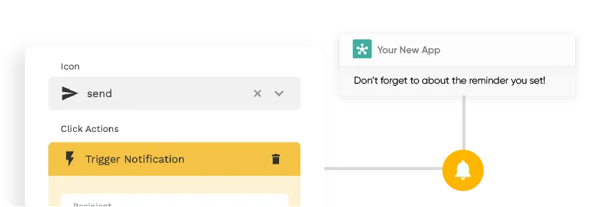 Рабочий процесс с пользовательскими действиями в конструкторе приложений Adalo