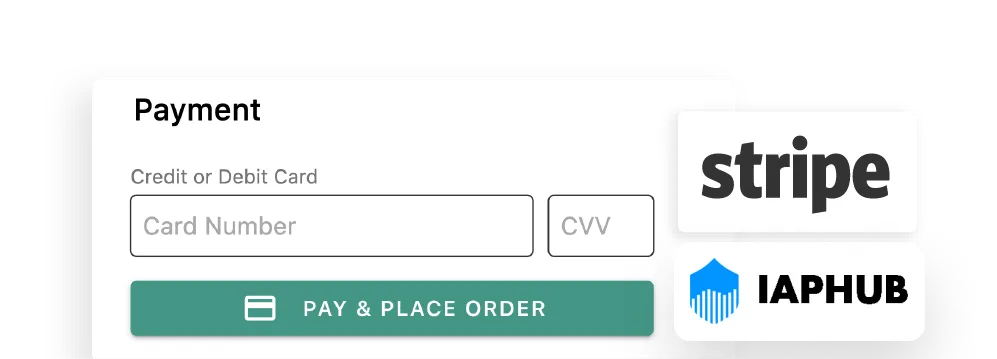 Экран покупок и оплаты в приложении Adalo