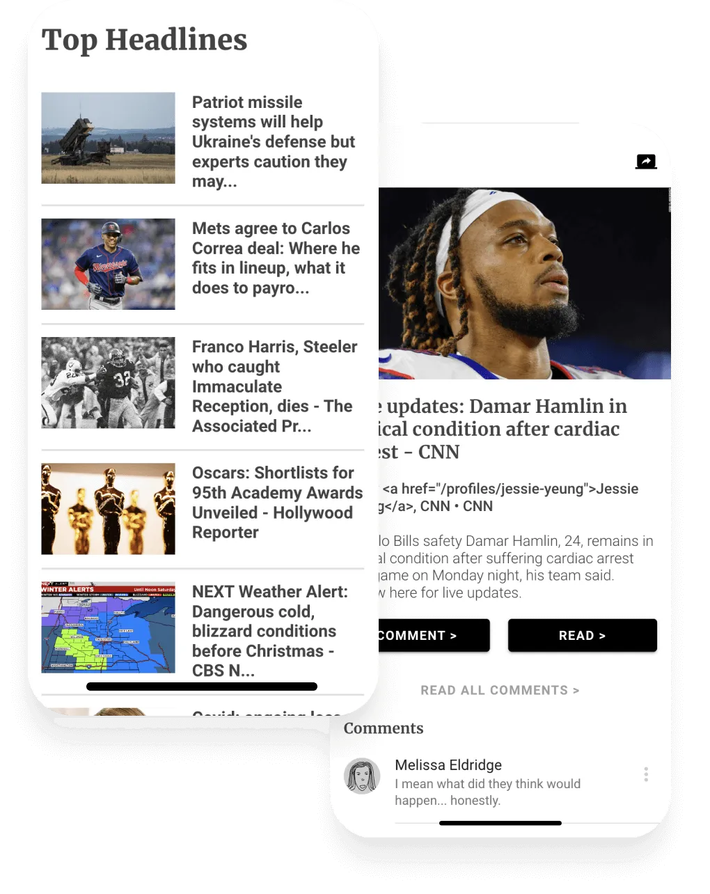 Новости и погодные приложения