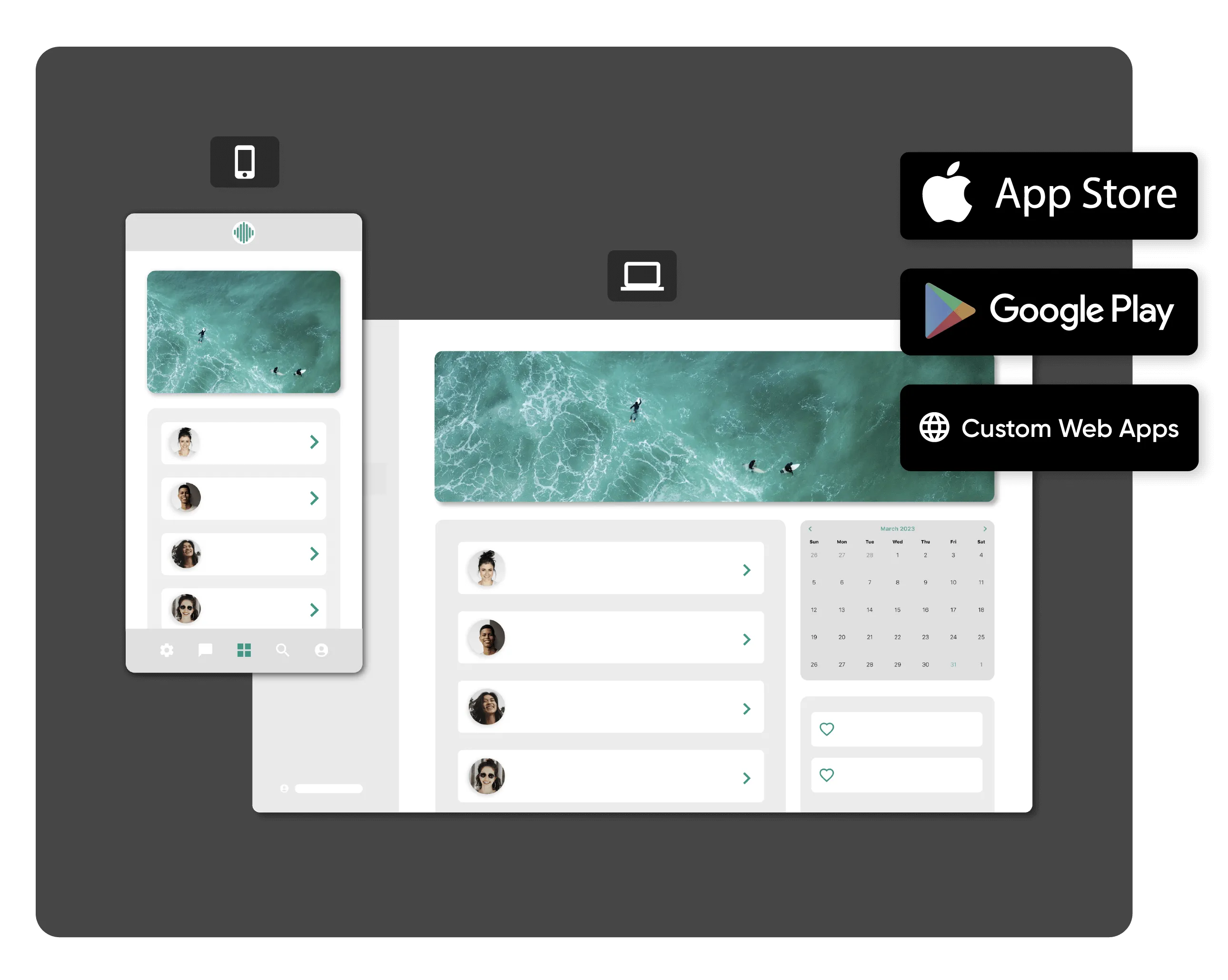 Функция публикации Adalo