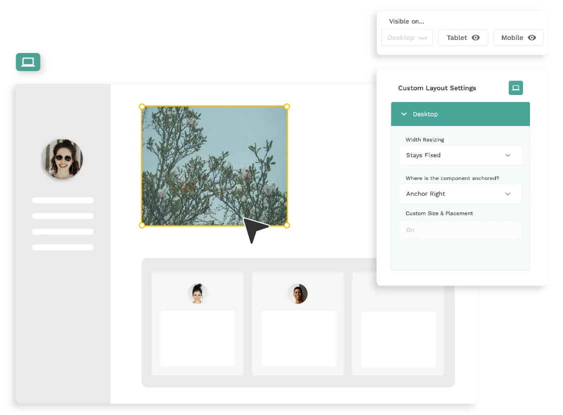 Выберите пользовательские макеты