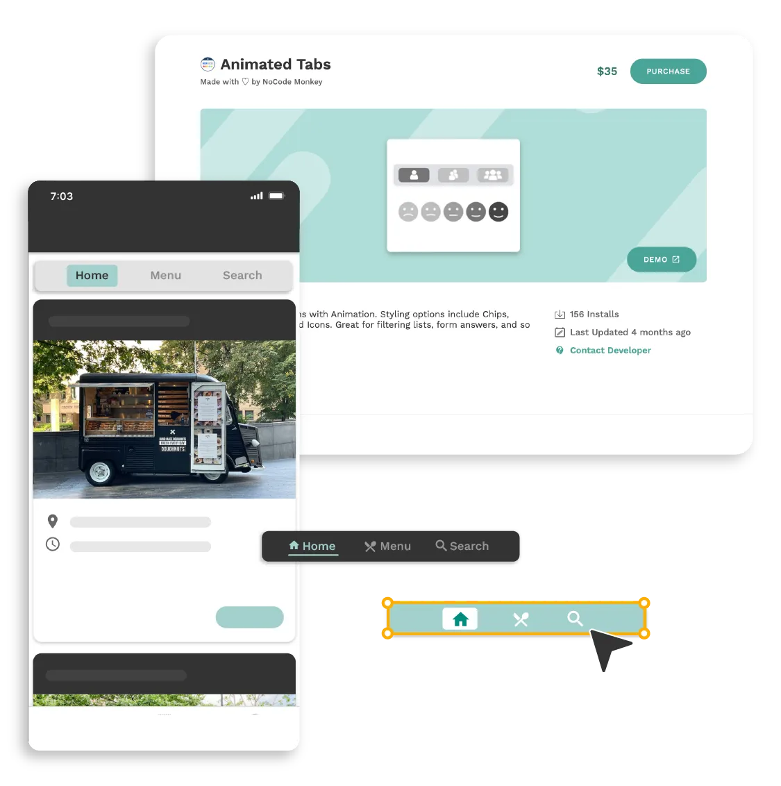 Анимированные вкладки