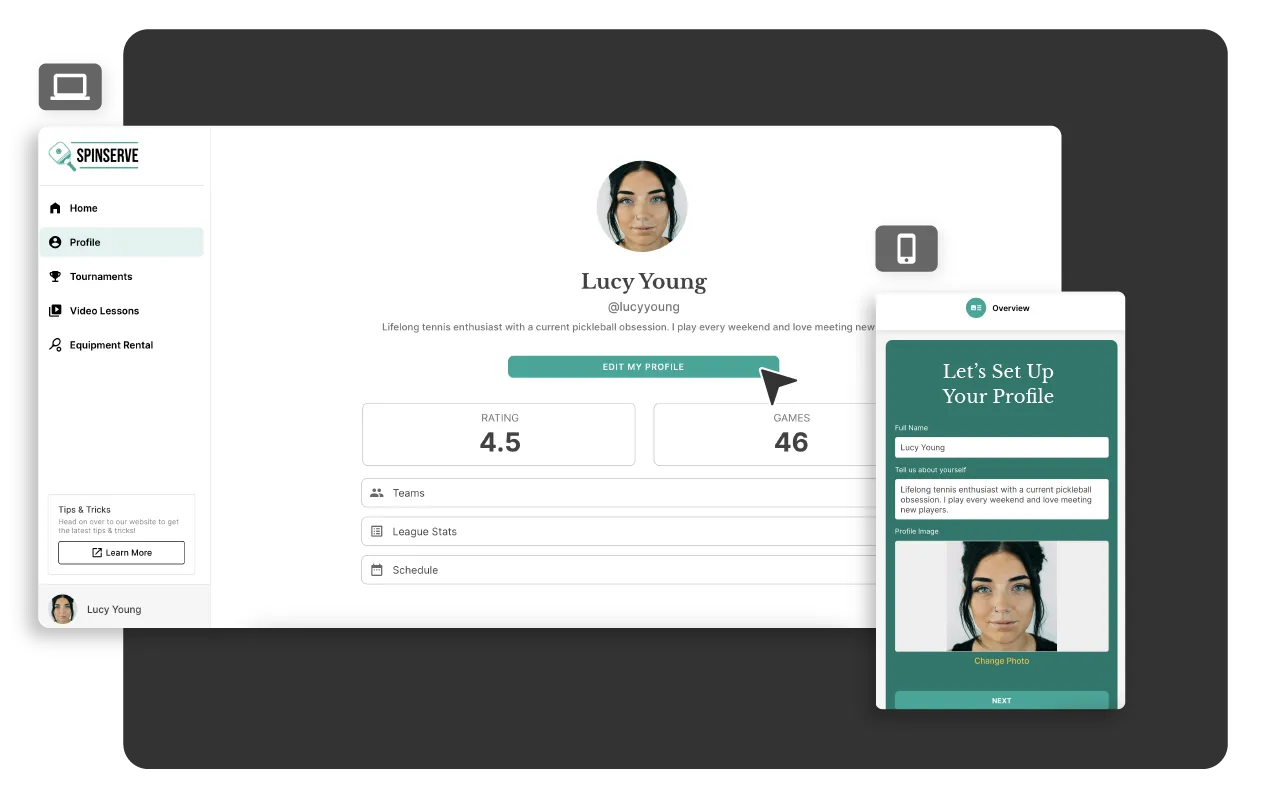 Настройки учетной записи пользователя для No-Code App Graphic