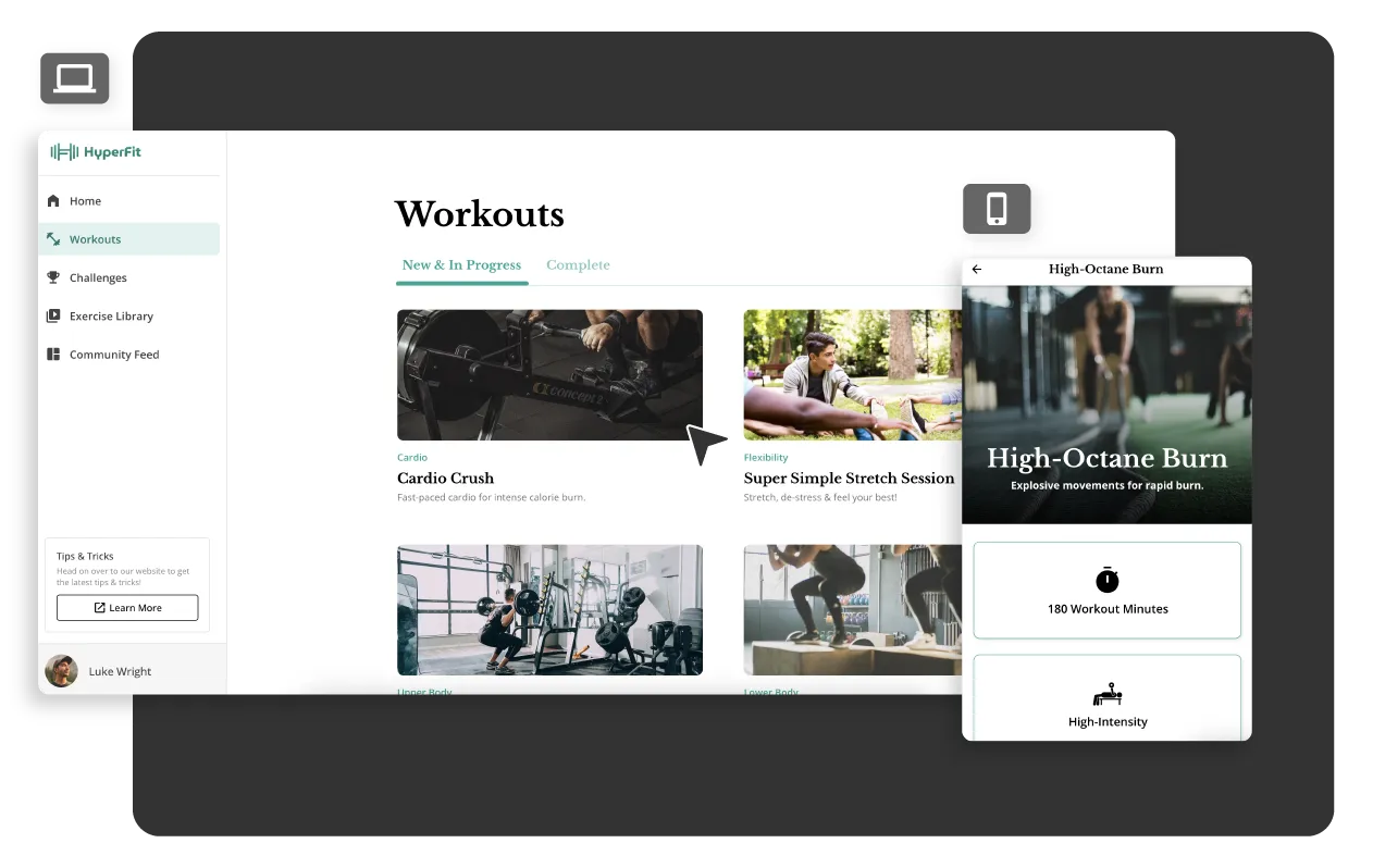 Назначайте тренировки в своем личном приложении для персонального тренинга