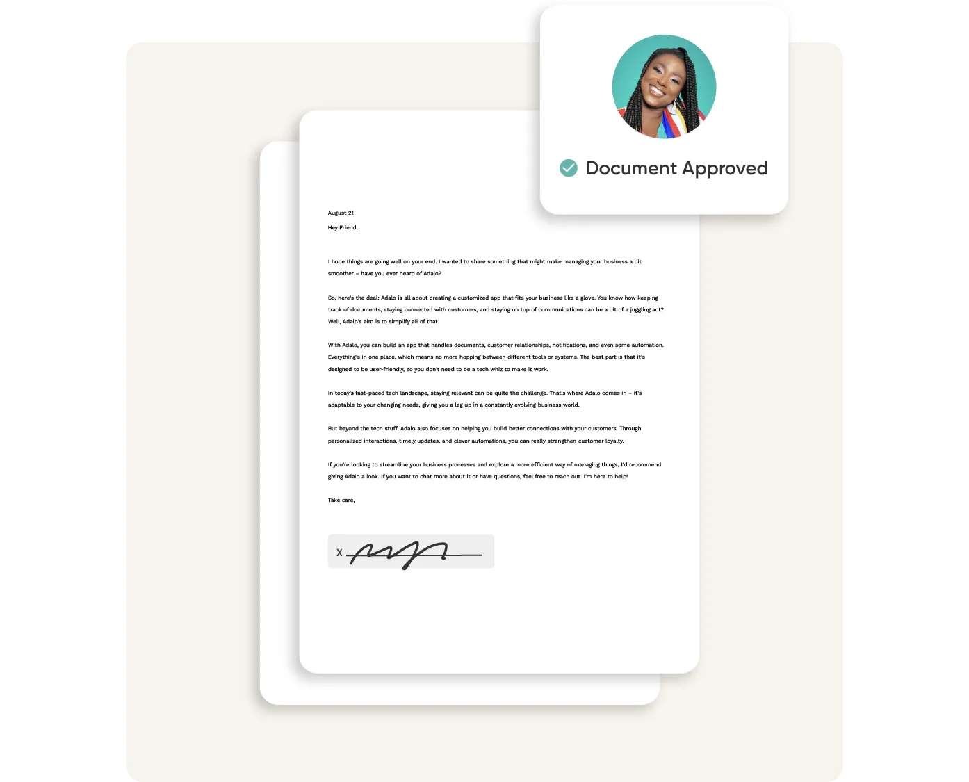 Документ получает подпись и отметку об утверждении.  