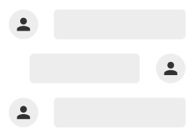 Упрощенная цепочка сообщений между двумя людьми. 