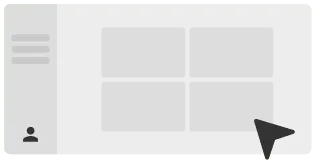 Упрощенное окно браузера с курсором.