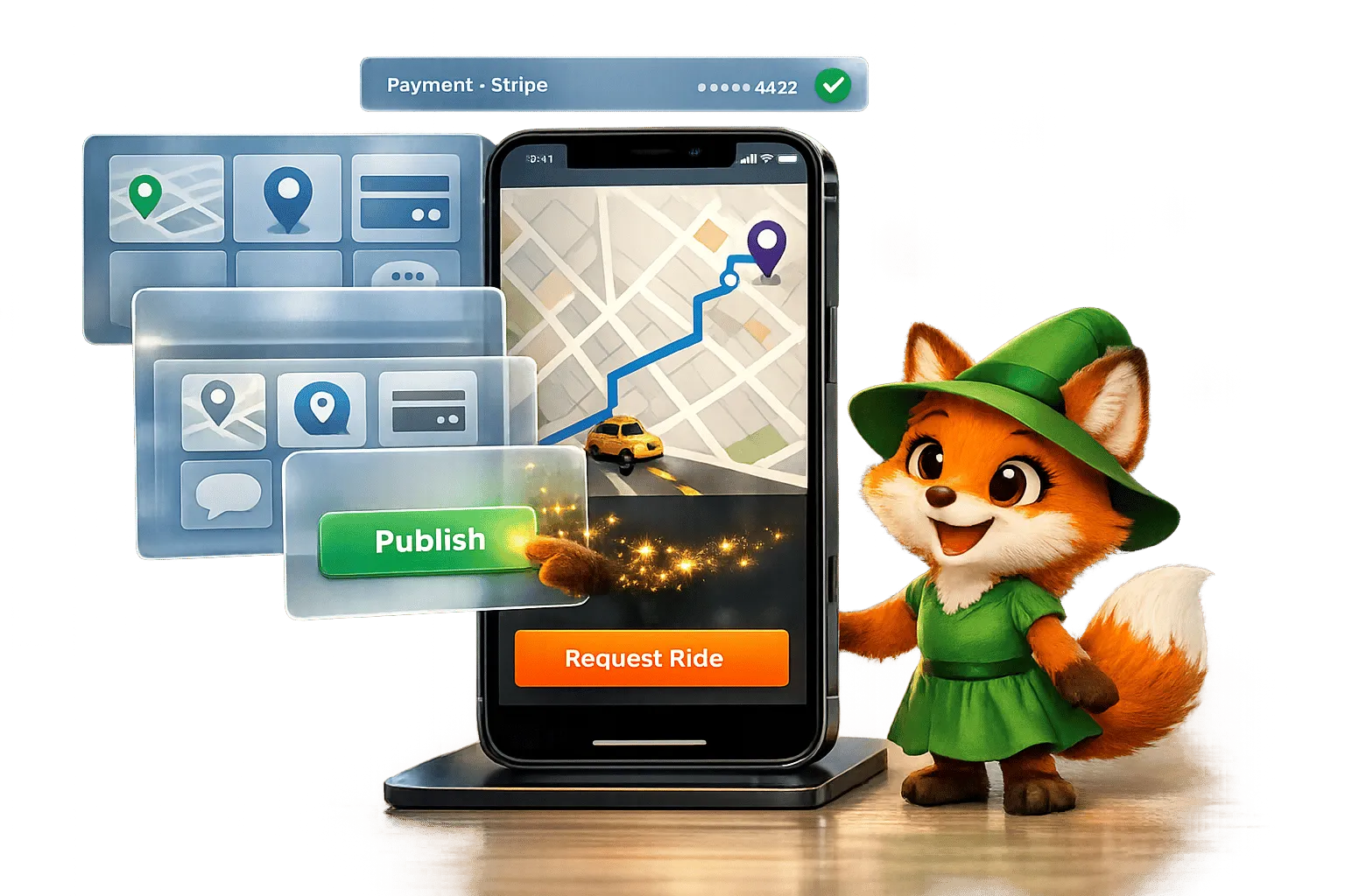 Создайте приложение для заказа такси и совместных поездок без программирования