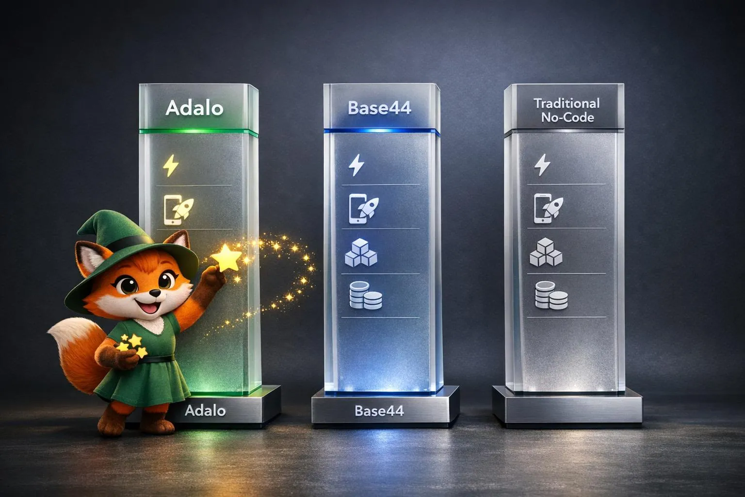 Сравнение разработчиков приложений на базе ИИ: Adalo, Base44 и традиционные решения без использования кода