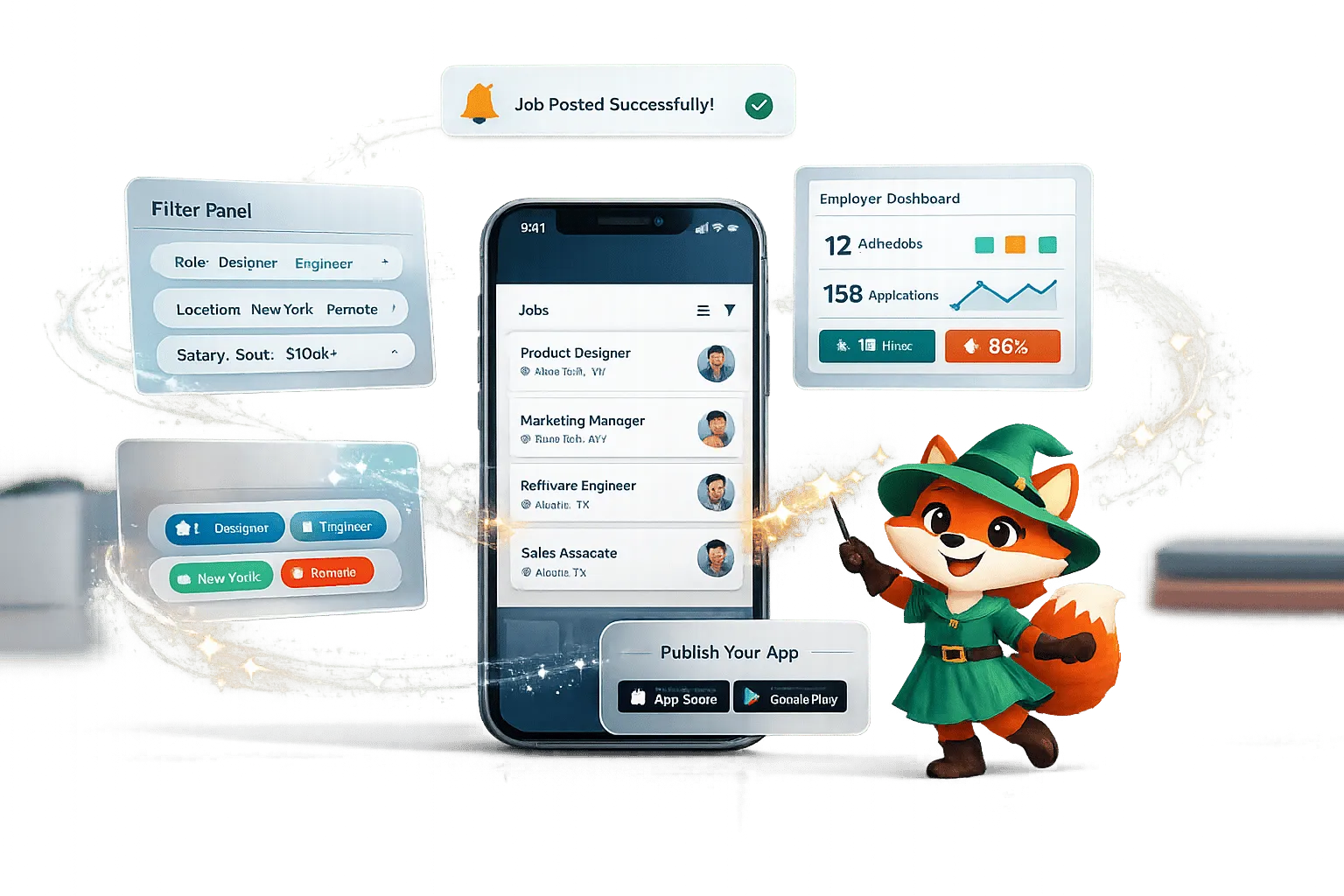 Доска объявлений о вакансиях и карьерная платформа без программирования: создайте ее с Adalo
